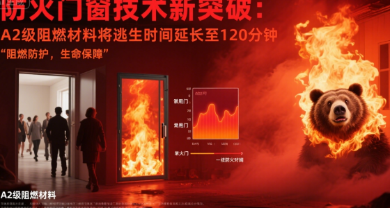 防火門窗知名品牌技術新突破：A2級阻燃材料將逃生時間延長至120分鐘
